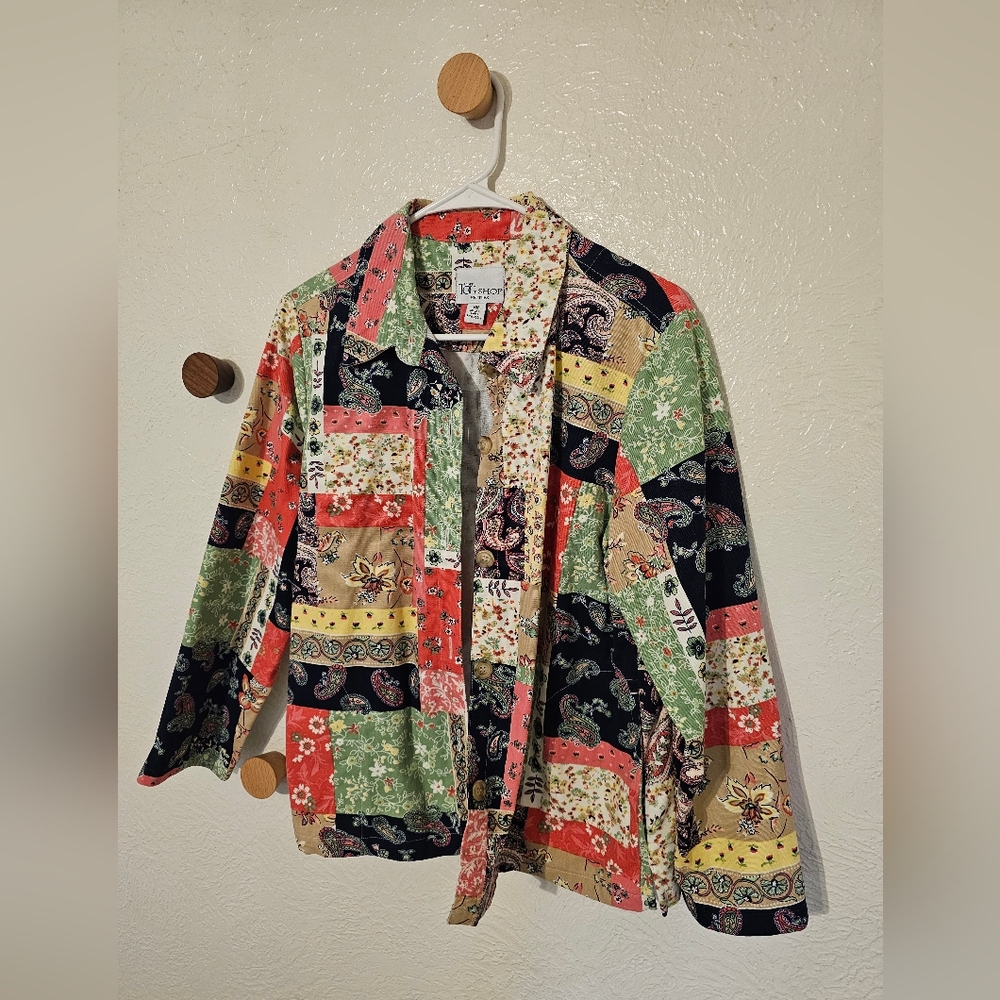 Tog Shop Vintage Patchwork Button-Up Shacket - image 1
